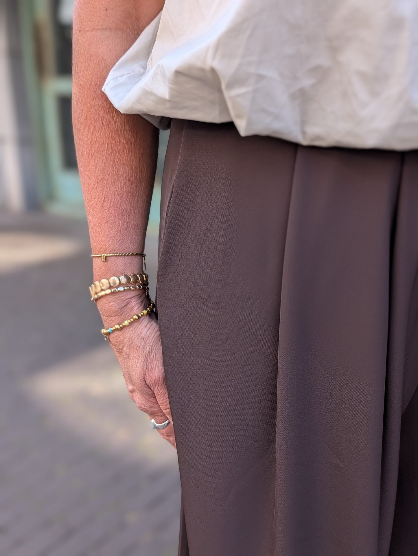 Pallazo broek Yvet - Bruin