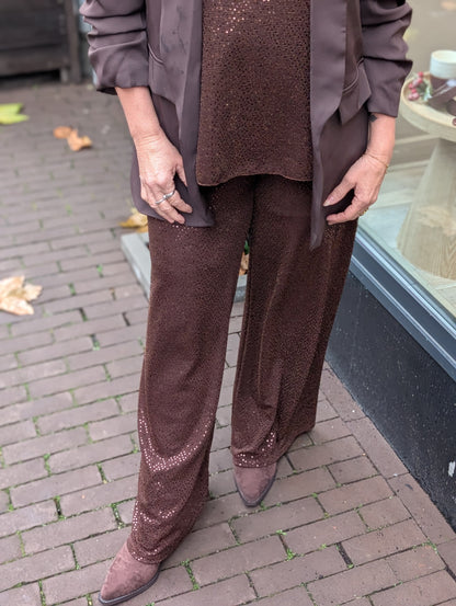 Ayan glitter wide leg - Bruin