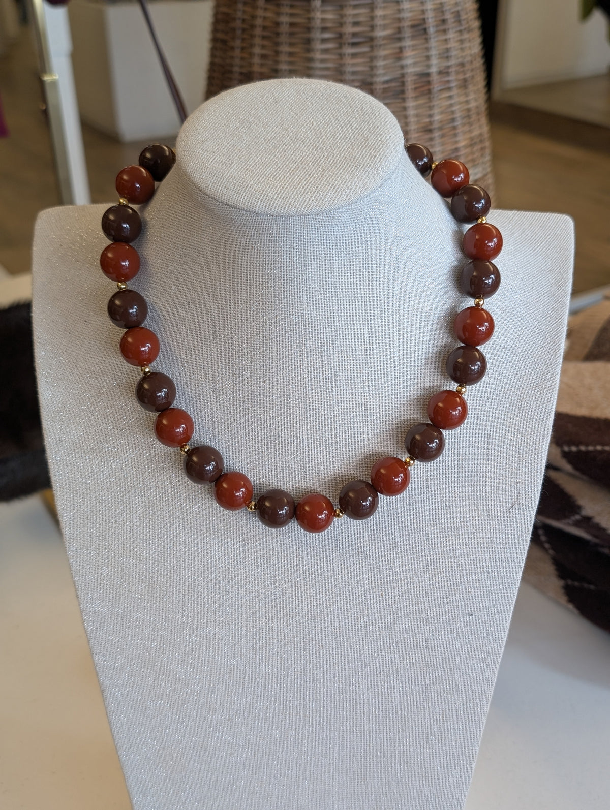 Sany kralen ketting - Bordeaux / bruin