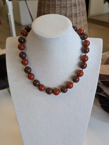 Sany kralen ketting - Bordeaux / bruin