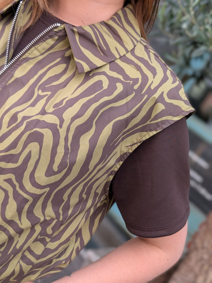 Ballon gilet Temy zebra - Groen/Bruin