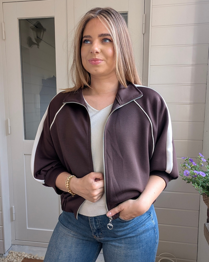 Jace Sporty Jersey Jacket - Bruin