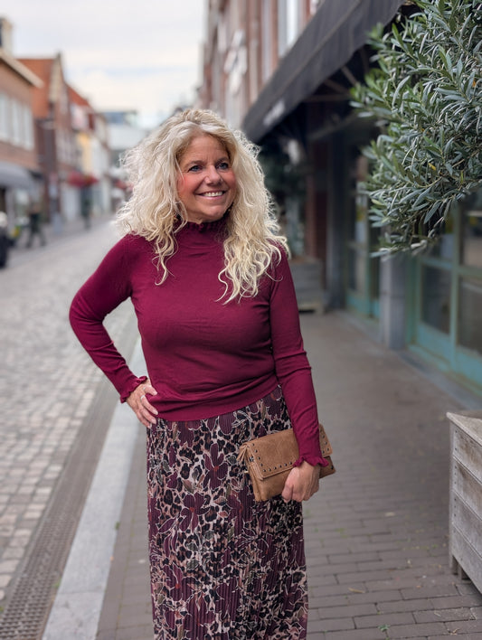 Maaike coll trui - Bordeaux rood
