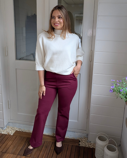 Wide leg pantalon Isabel - Bordeaux
