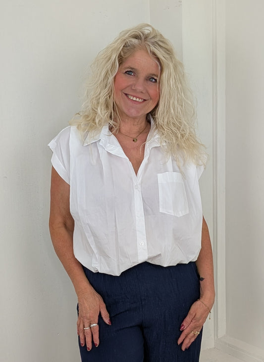 Katoenen blouse Veerle - Wit