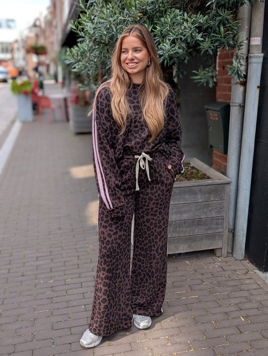 2-delig Comfy Panter Set - Bruin/Roze