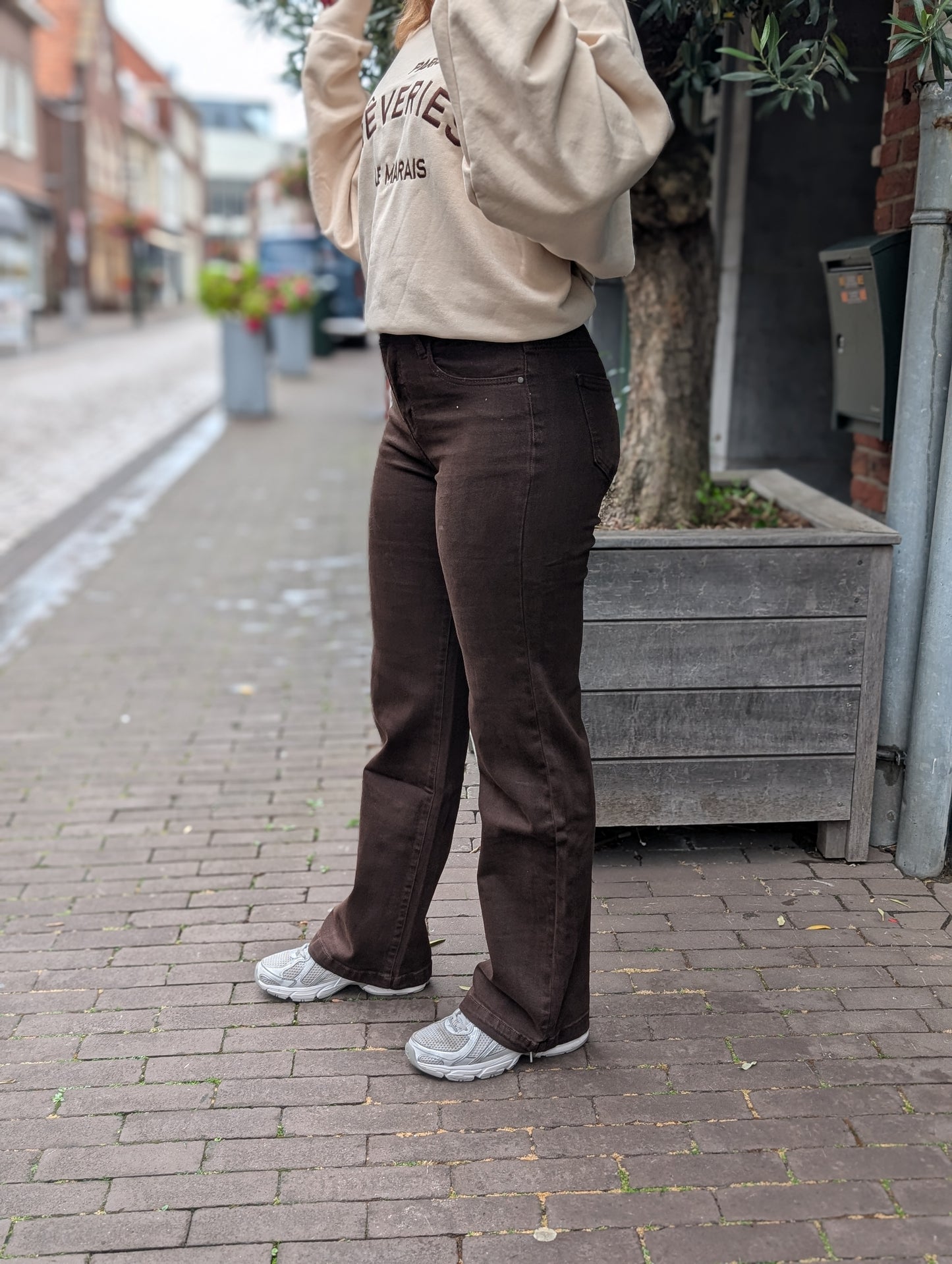Wide Leg denim Amelia - Bruin