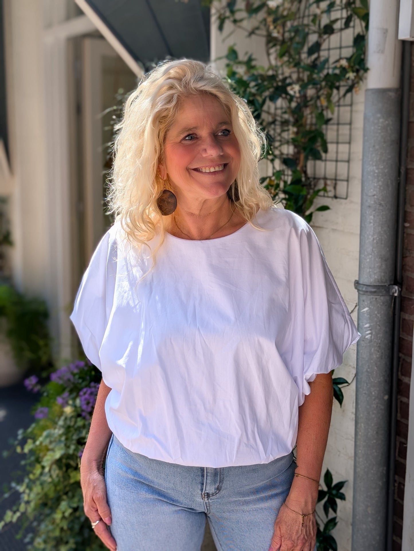 Karine witte ballon blouse