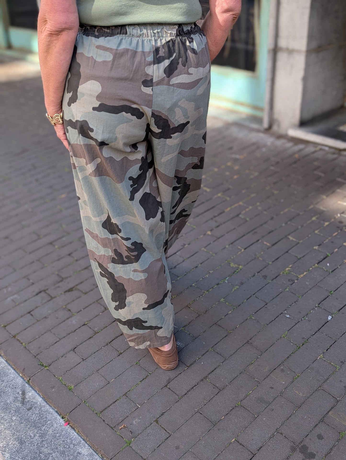 Army print ballon broek - Groen