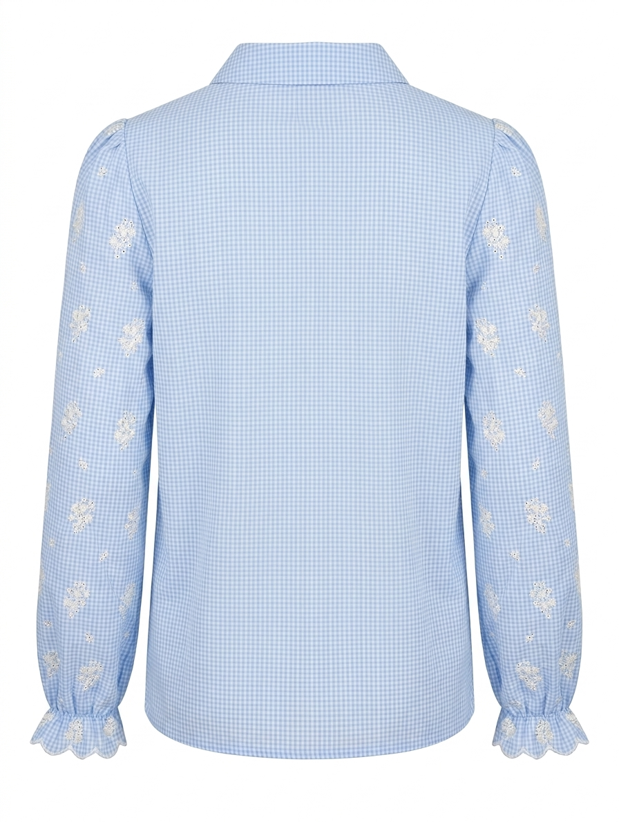 Claire Blossom Check Blouse - Blauw