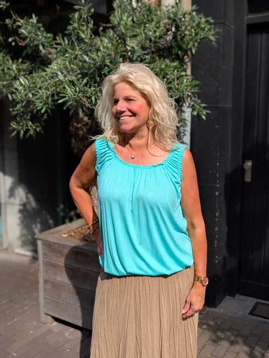 An top met ruffle - Mint