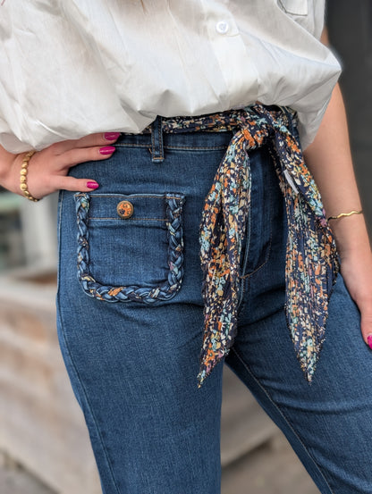 Zac & Zoe jeans met sjaal - Dark jeans