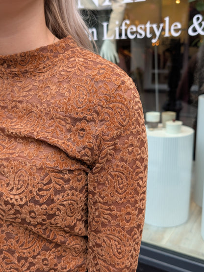 Lue kanten top - Camel