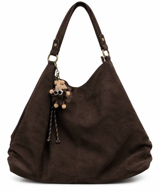 Shopper met sleutelhanger - Bruin