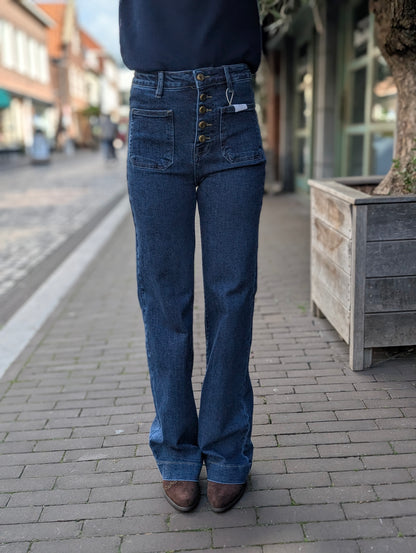 Folyrose broek Nina - Mid blauw