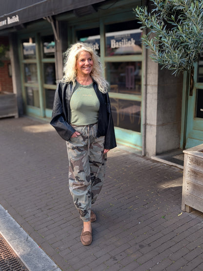 Army print ballon broek - Groen