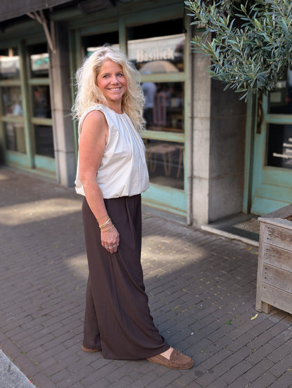 Pallazo broek Yvet - Bruin