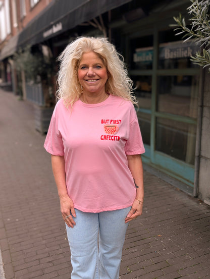 But first cafecito shirt - Roze