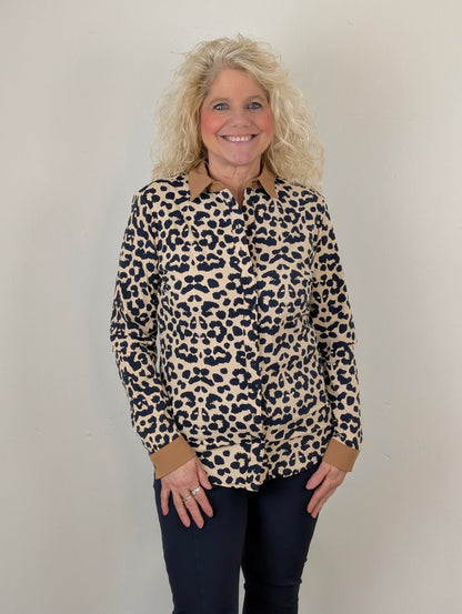 Mi Piace Karin blouse - Sand/ mocca leopard print