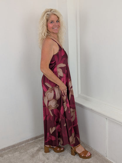 Maxi jurk valentina - Bordeaux mix