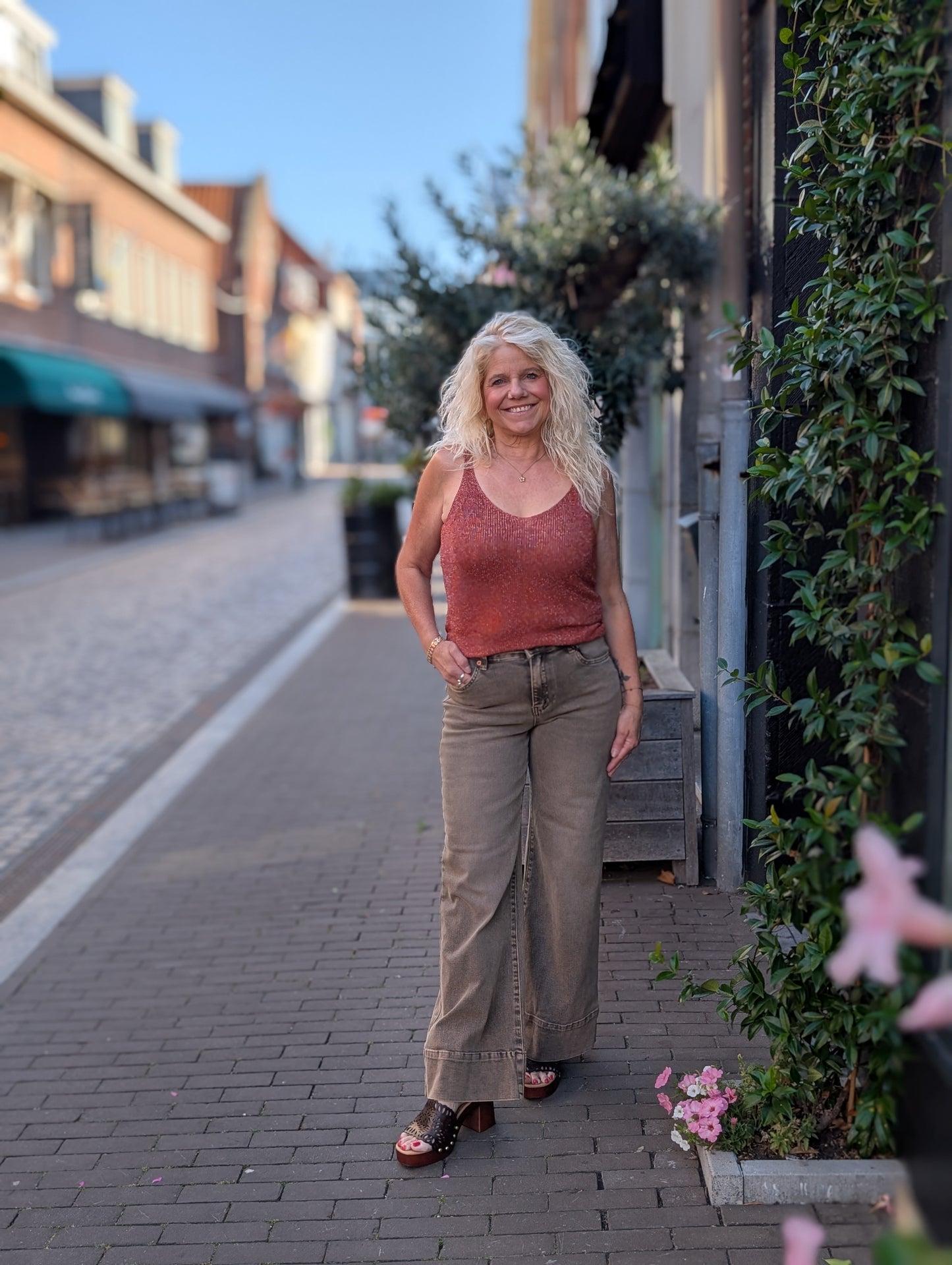 Sparkle Knit Top - Brique