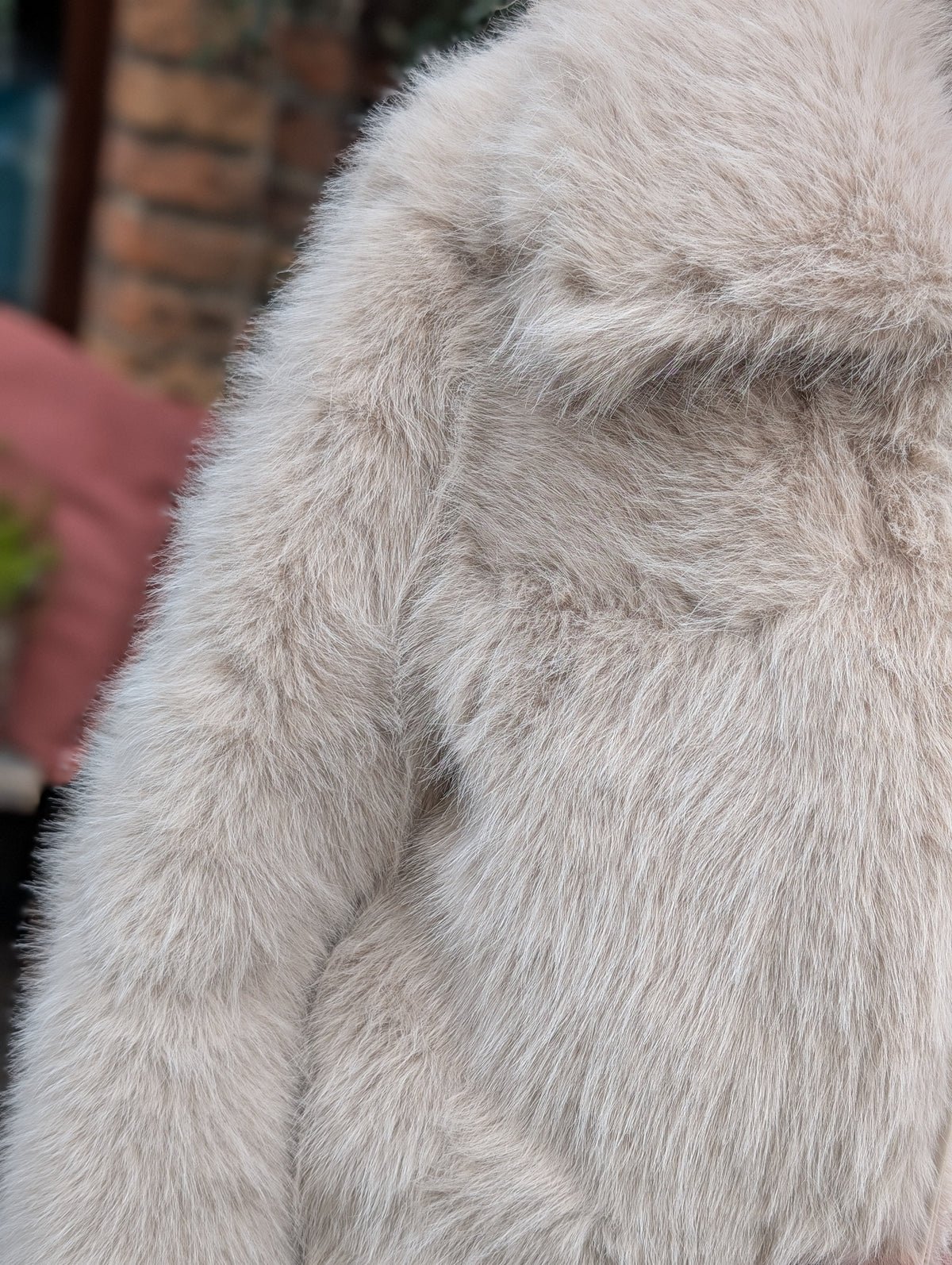 Suzane faux fur jas - Beige