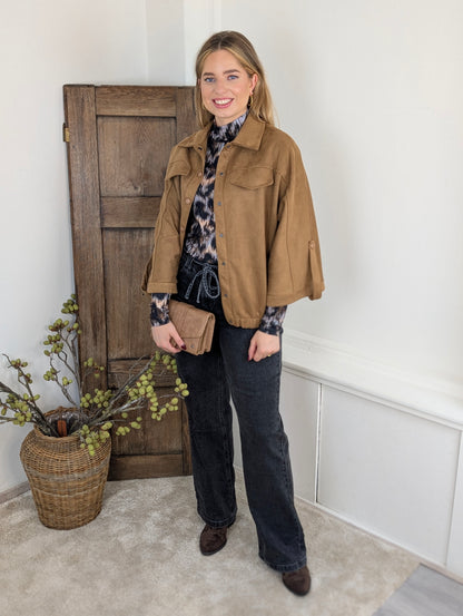 Suede jasje Rachelle - Cognac