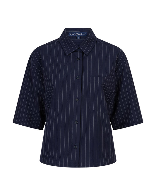 Red Button Nora blouse Pinstripe - darkblue