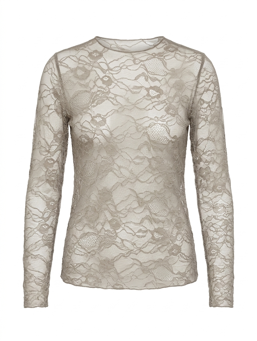 Kanten top Sarah - Taupe