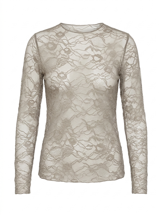 Kanten top Sarah - Taupe