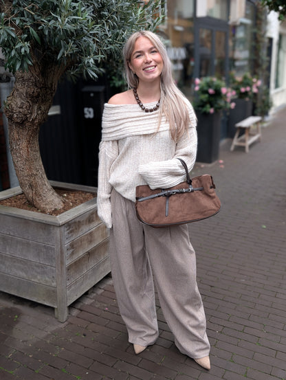 Apany off sholder trui - Creme
