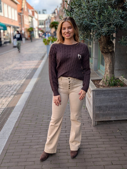 Folyrose broek Nina - Zand