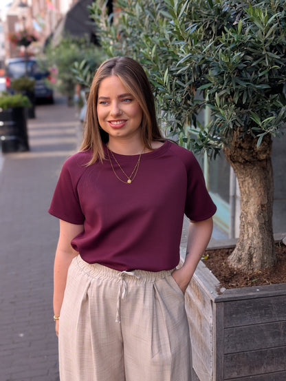 Basis jersey shirt - Bordeauxrood