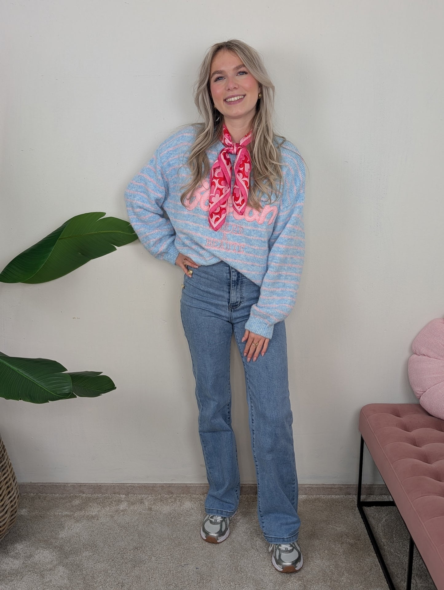 Marine jeans met gouden knopen - Jeans blauw