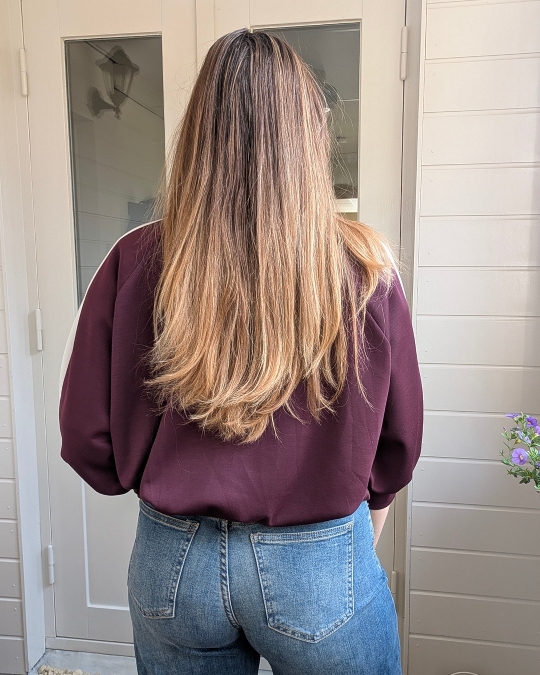 Jace Sporty Jersey Jacket - Burgundy