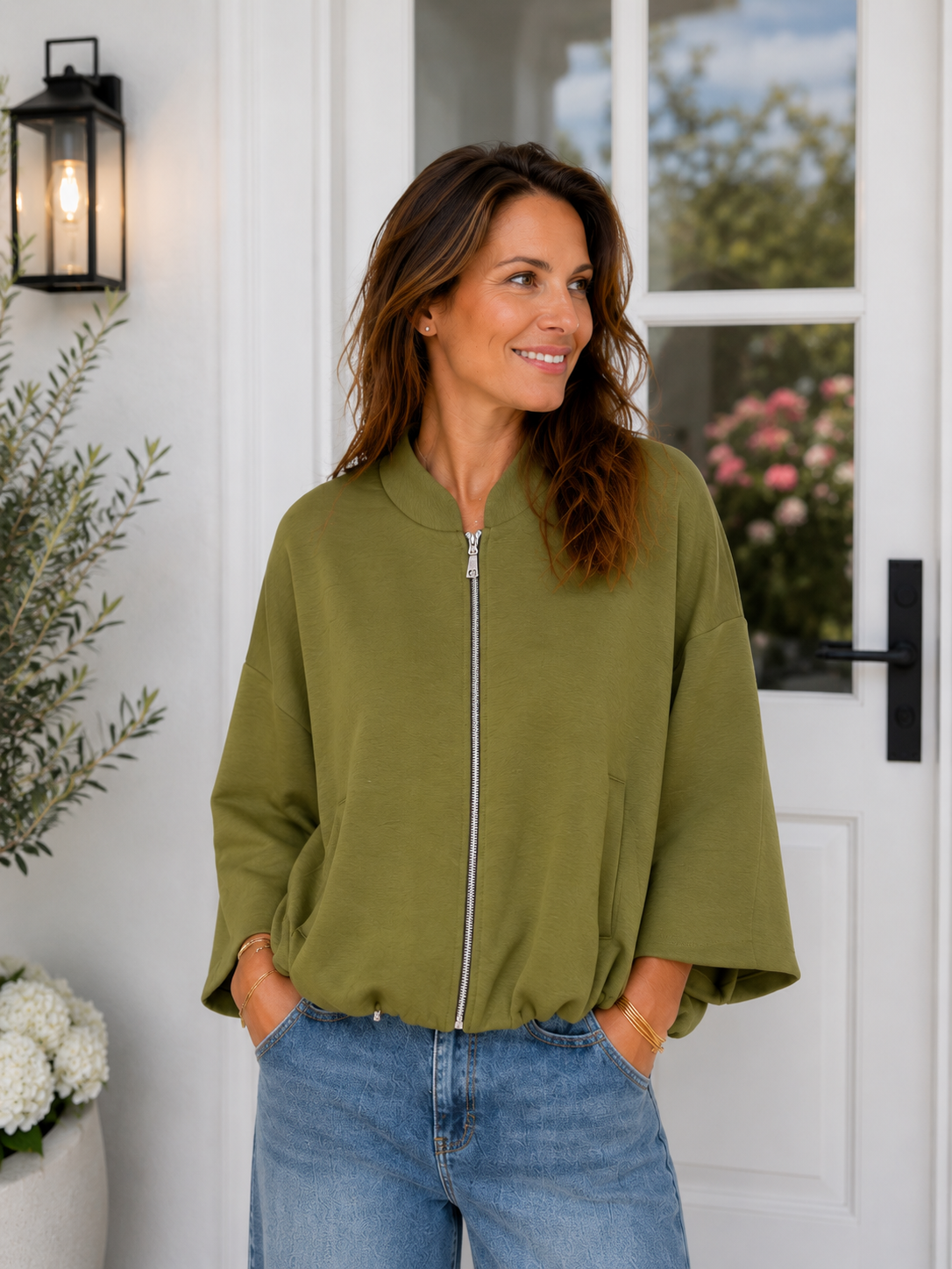Jenny jersey jasje - Pistache