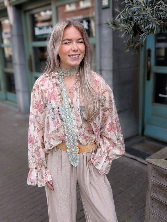 Blouse Eva bloemen - Roze