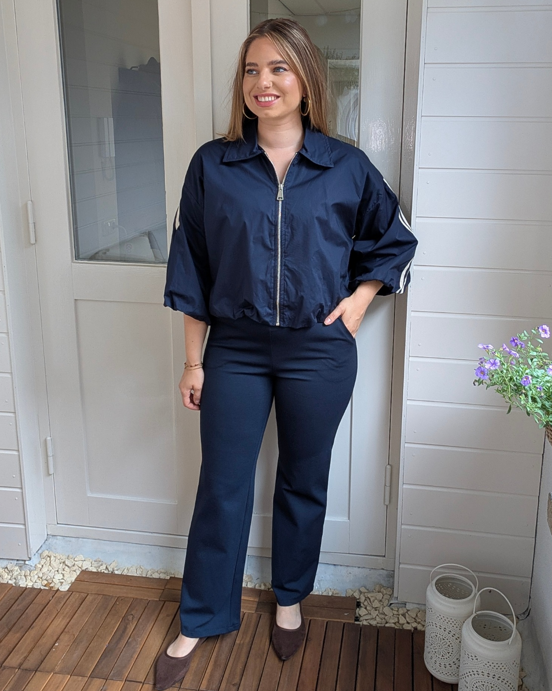 Wide leg pantalon Isabel - Donkerblauw