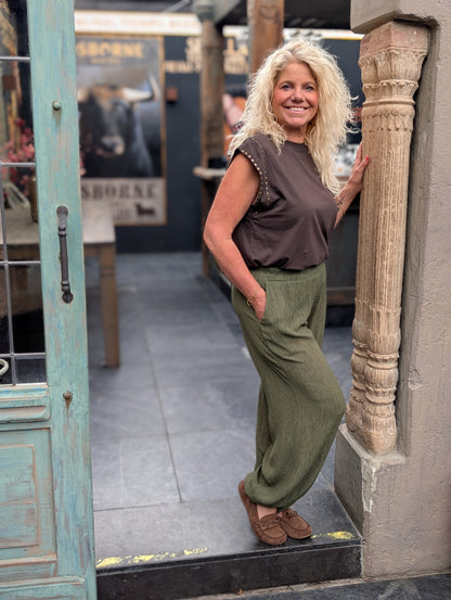 Bibara ballon broek - Donker Pistache groen