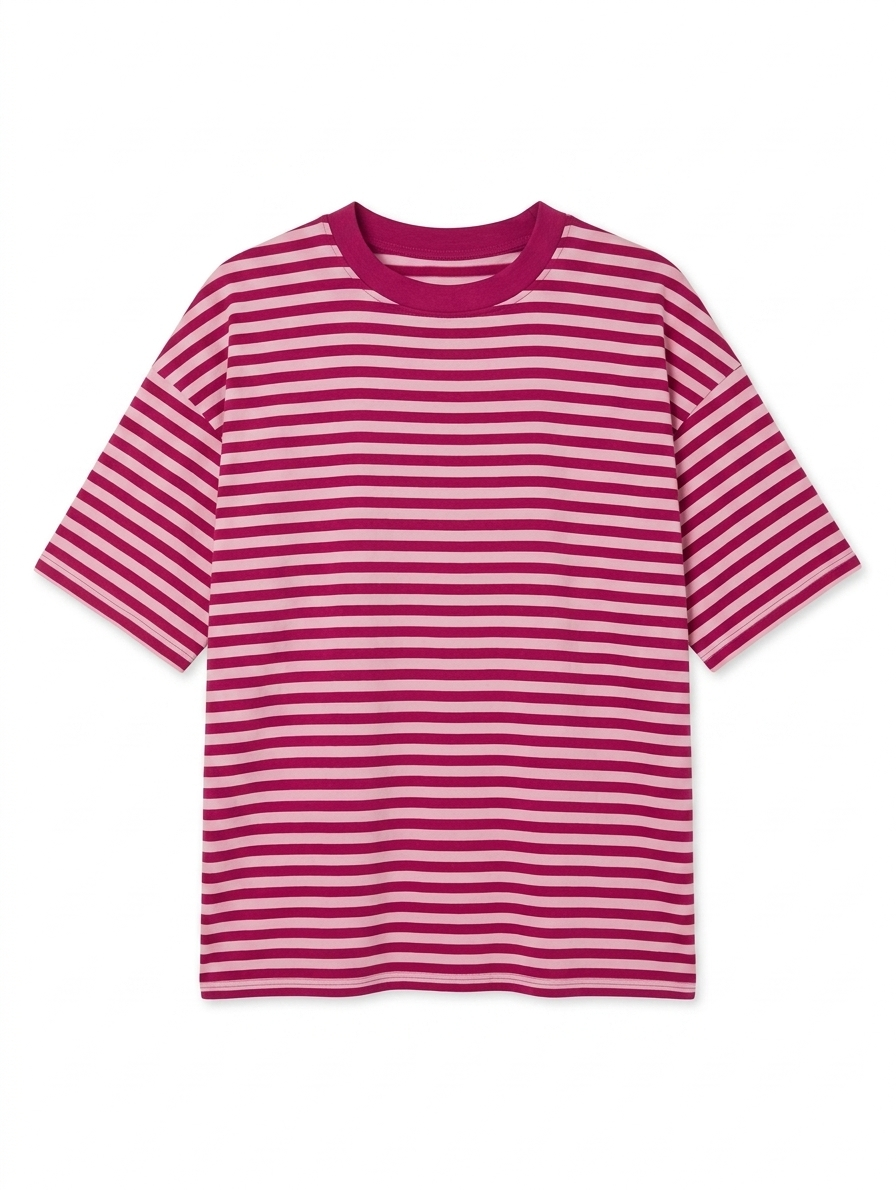 Gestreept shirt Isa - Lichtroze/Roze