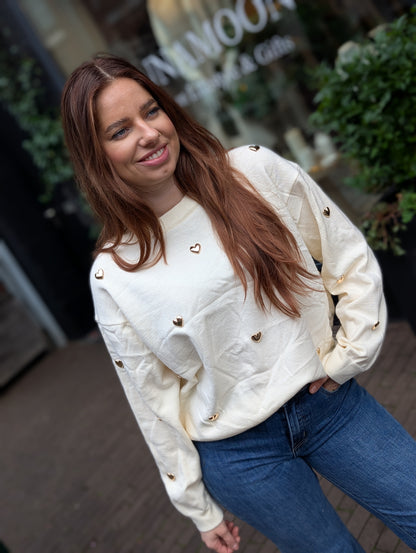 Golden heart sweater - Ecru