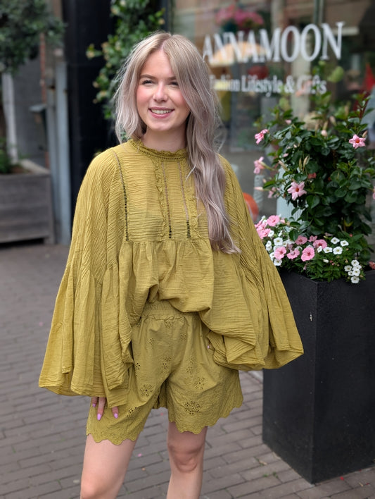 Boho Ibiza blouse - Pistache