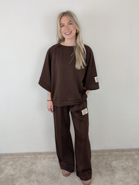 Pascal huispak shirt met broek - Bruin