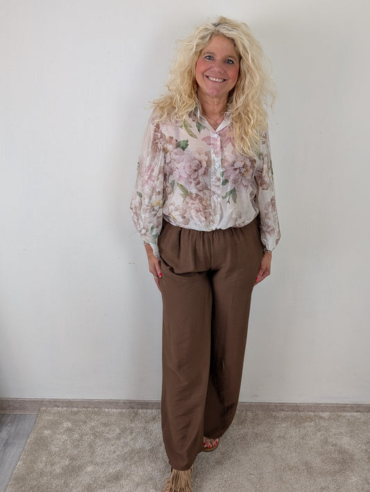 Sandra pantalon met riem - Bruin
