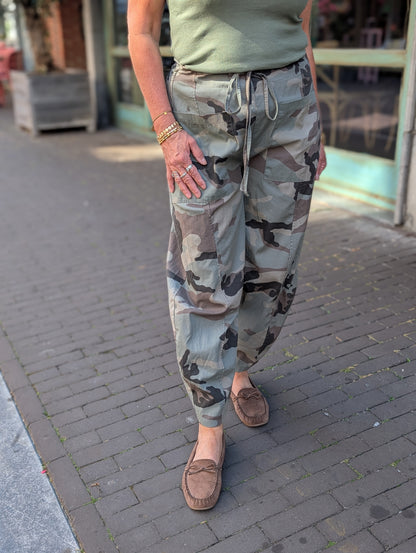 Army print ballon broek - Groen