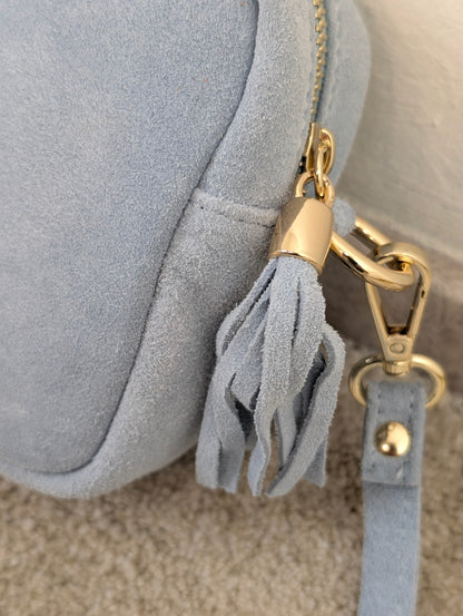 Suède tas Gwen - Lichtblauw