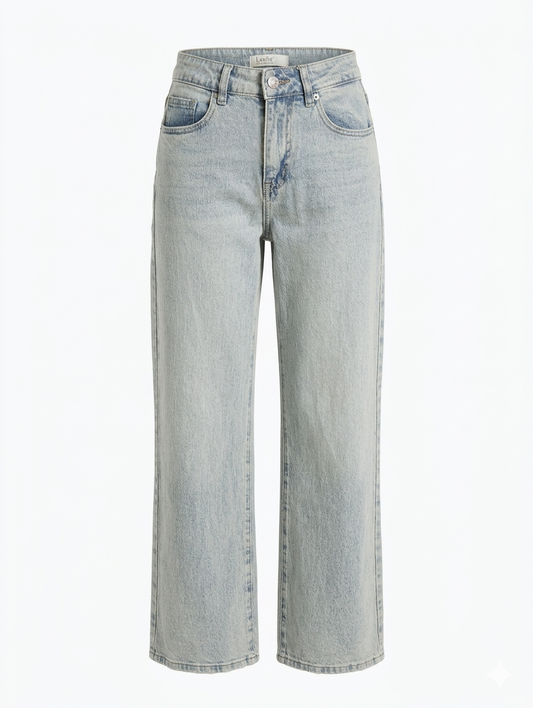 Laulia wide leg jeans met een stoere wassing