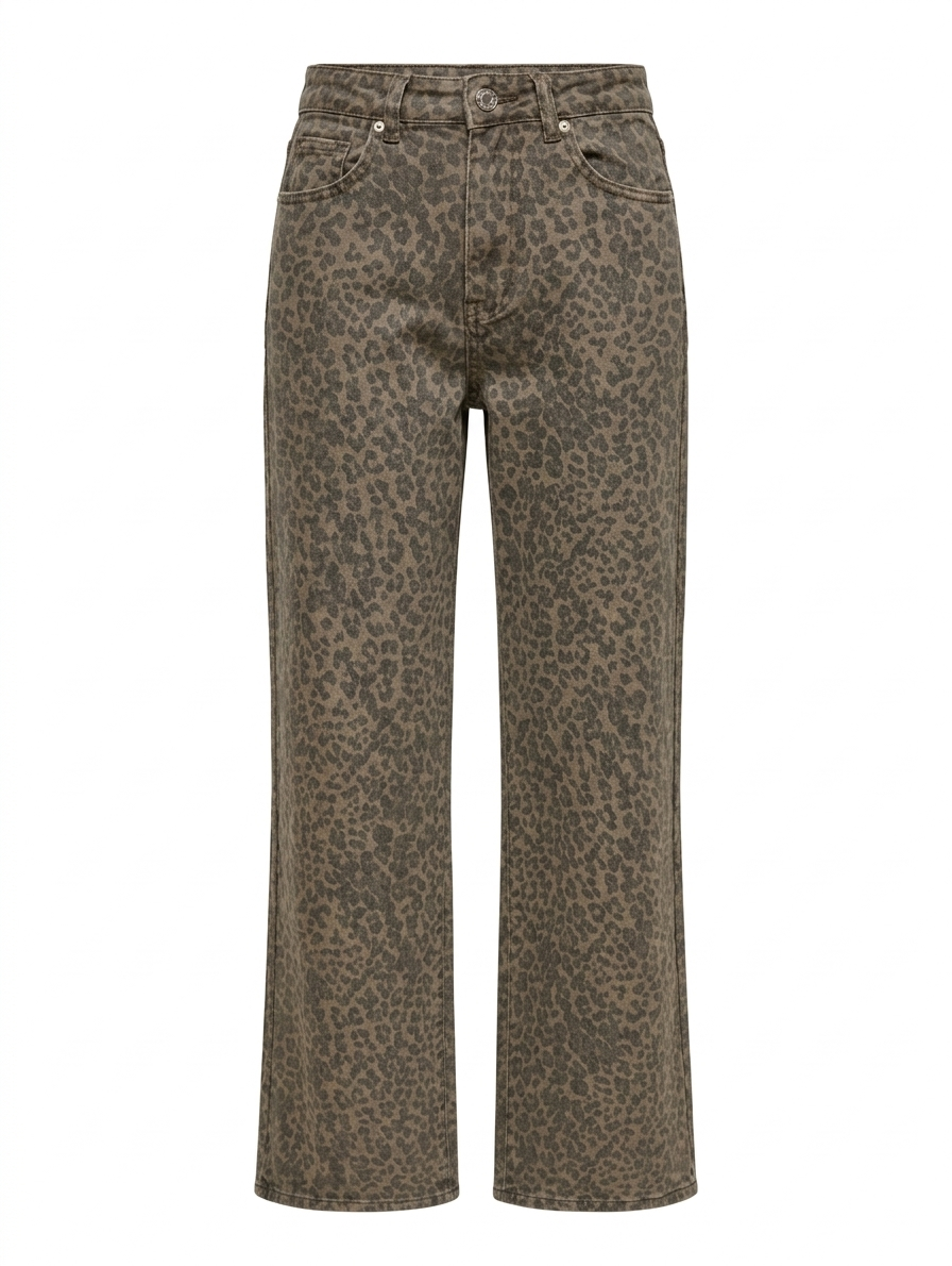 Laulia panter motief wide leg - Bruin
