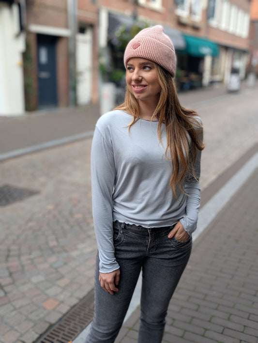 Gita shirt met lange mouwen - Grijs