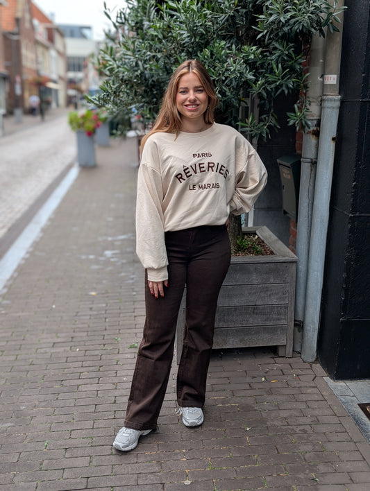 Wide Leg denim Amelia - Bruin
